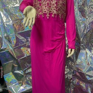 Elegant Pink Embroidered Dress